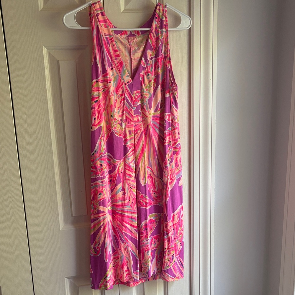 Lilly Pulitzer Pink and Orange Floral Midi Dress